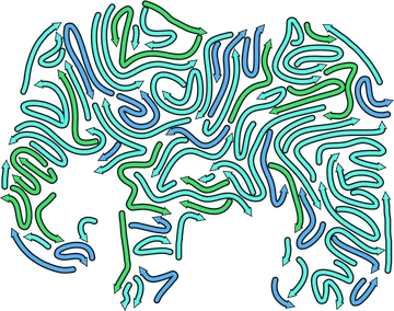 Elephant picture drawn with curved arrows in Arrow Curve