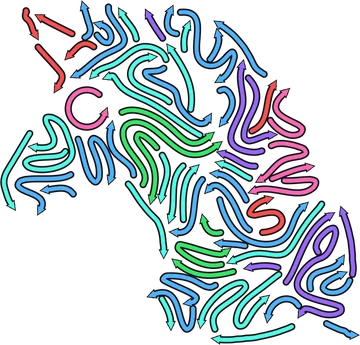 Unicorn picture drawn with curved arrows in Arrow Curve