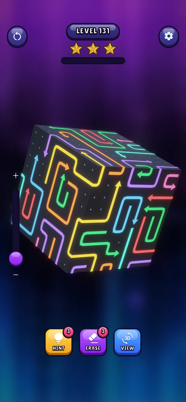 3D Arrow Jam Go neon arrow cube on iPhone